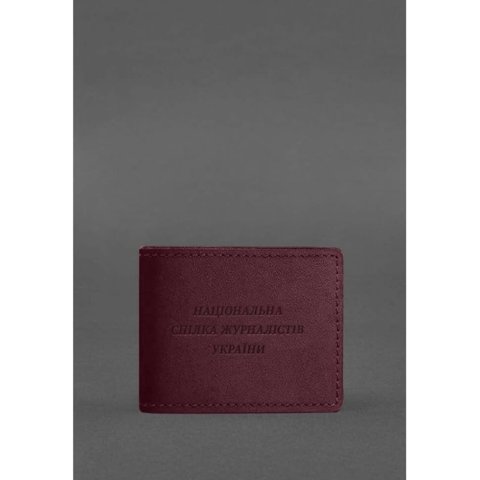 Journalist ID leather cover burgundy Crazy Horse