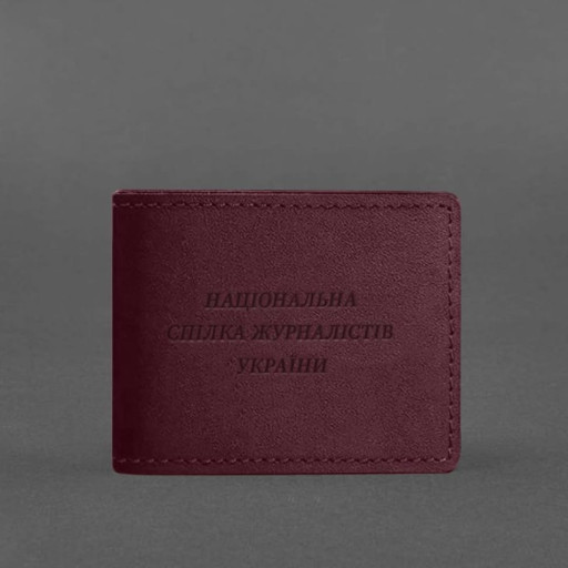Шкіряна обкладинка для посвідчення журналіста бордова Crazy Horse