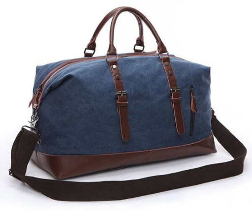 Дорожня текстильна сумка велика Vintage 20083 Синя