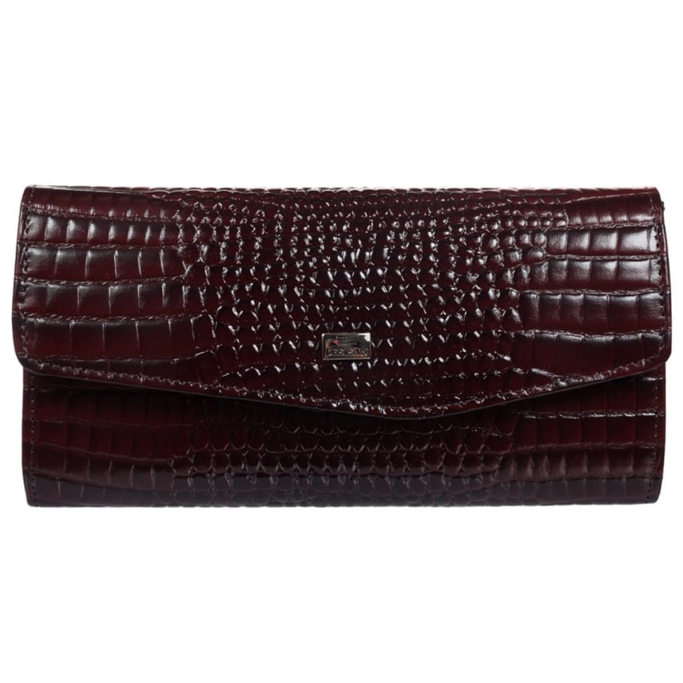 Гаманець жіночий шкіряний Desisan 113-626 бордо кроко лак