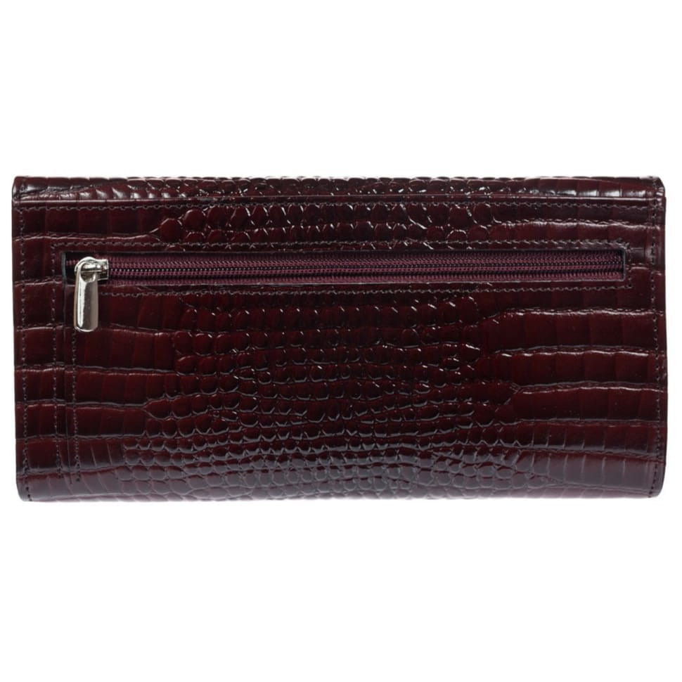 Гаманець жіночий шкіряний Desisan 113-626 бордо кроко лак