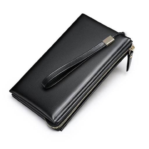 Чоловіча барсетка на зап'ястя зі шкіри 20237 Vintage Чорна