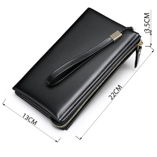 Чоловіча барсетка на зап'ястя зі шкіри 20237 Vintage Чорна