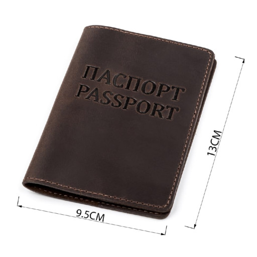 Обкладинка на паспорт Shvigel 13918 шкіряна Коричнева