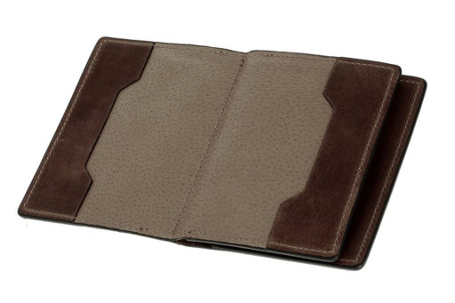Обкладинка для документів, паспорта, автодокументів з відділом для карт, коричневий (матова) Grande Pelle
