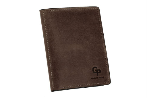 Обкладинка для документів, паспорта, автодокументів з відділом для карт, коричневий (матова) Grande Pelle