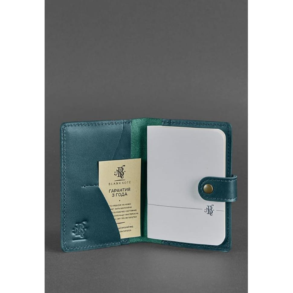 Leather passport cover 3.0 green