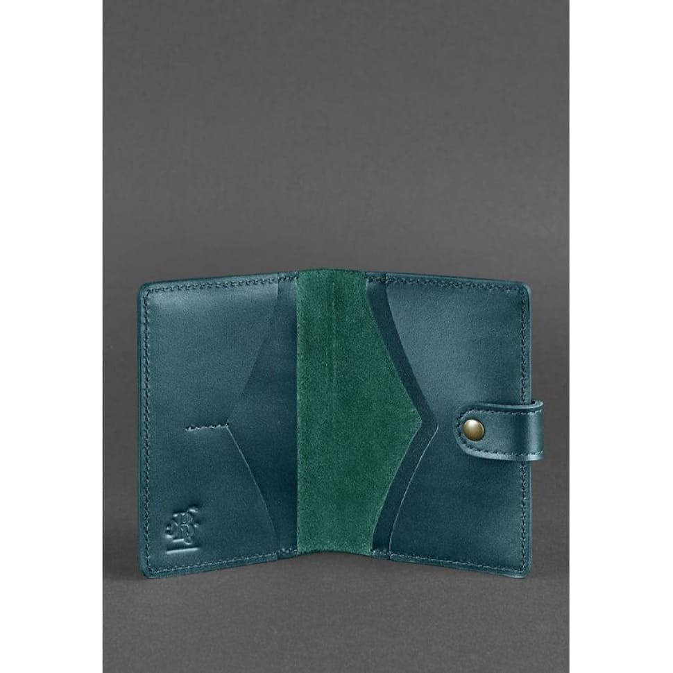 Leather passport cover 3.0 green