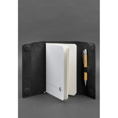 Leather notebook soft beech 7.0 black Crazy Horse