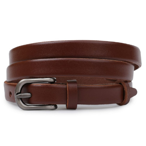 Гладкий стильний жіночий ремінь Vintage 20766 Коричневий