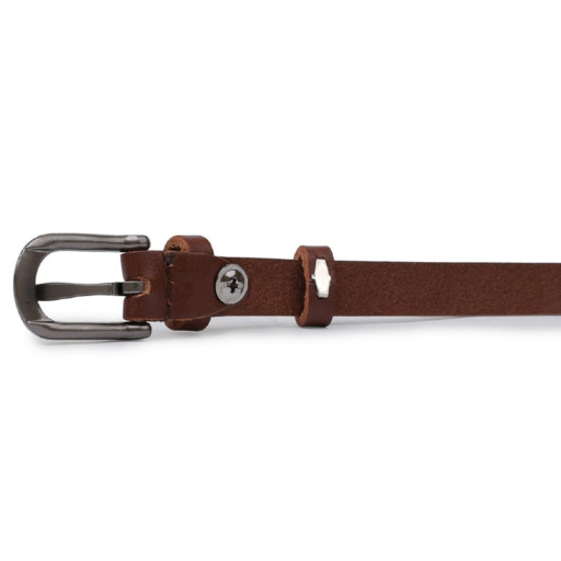 Гладкий стильний жіночий ремінь Vintage 20766 Коричневий