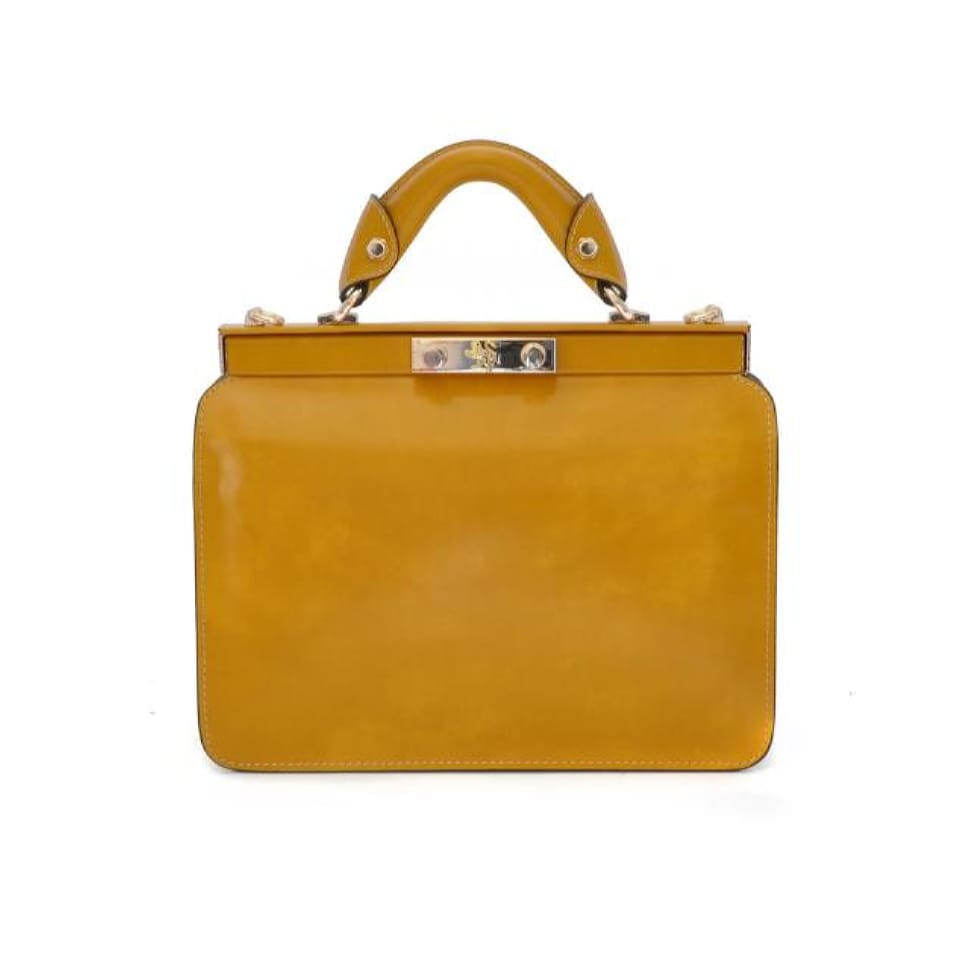Pratesi RSE153 - Vittoria Colonna Lady Bag in cow leather Radica Mustard