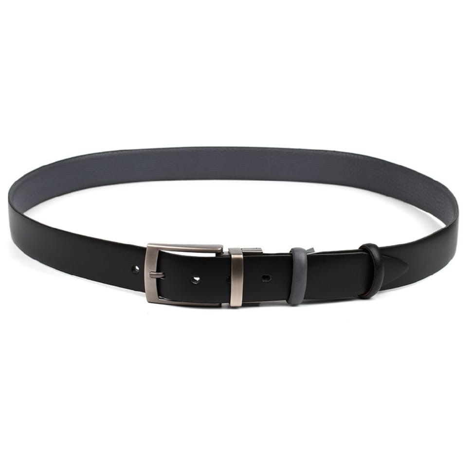 Double-sided deer leather belt black\gray Sergio Tori st22764