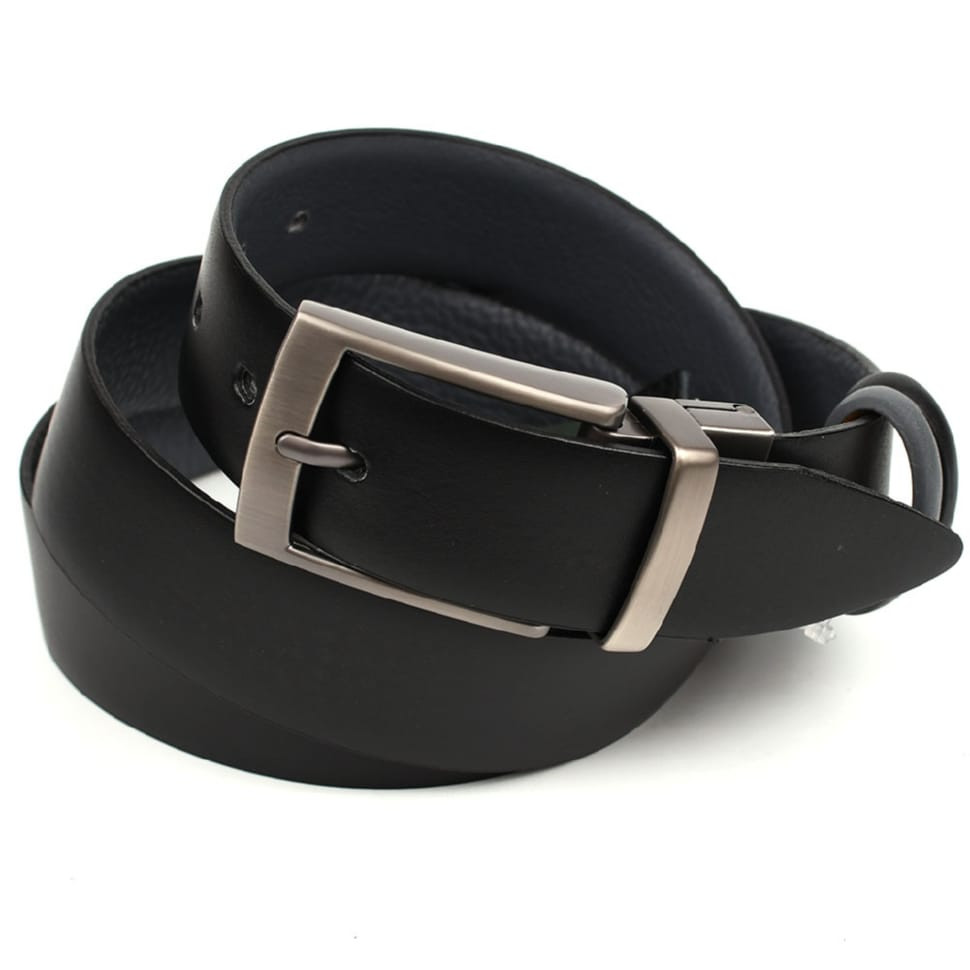 Double-sided deer leather belt black\gray Sergio Tori st22764