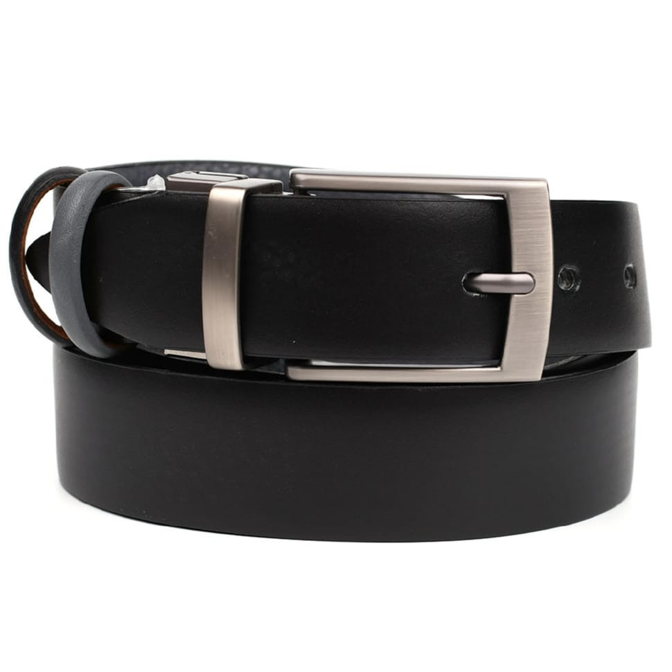 Double-sided deer leather belt black\gray Sergio Tori st22764