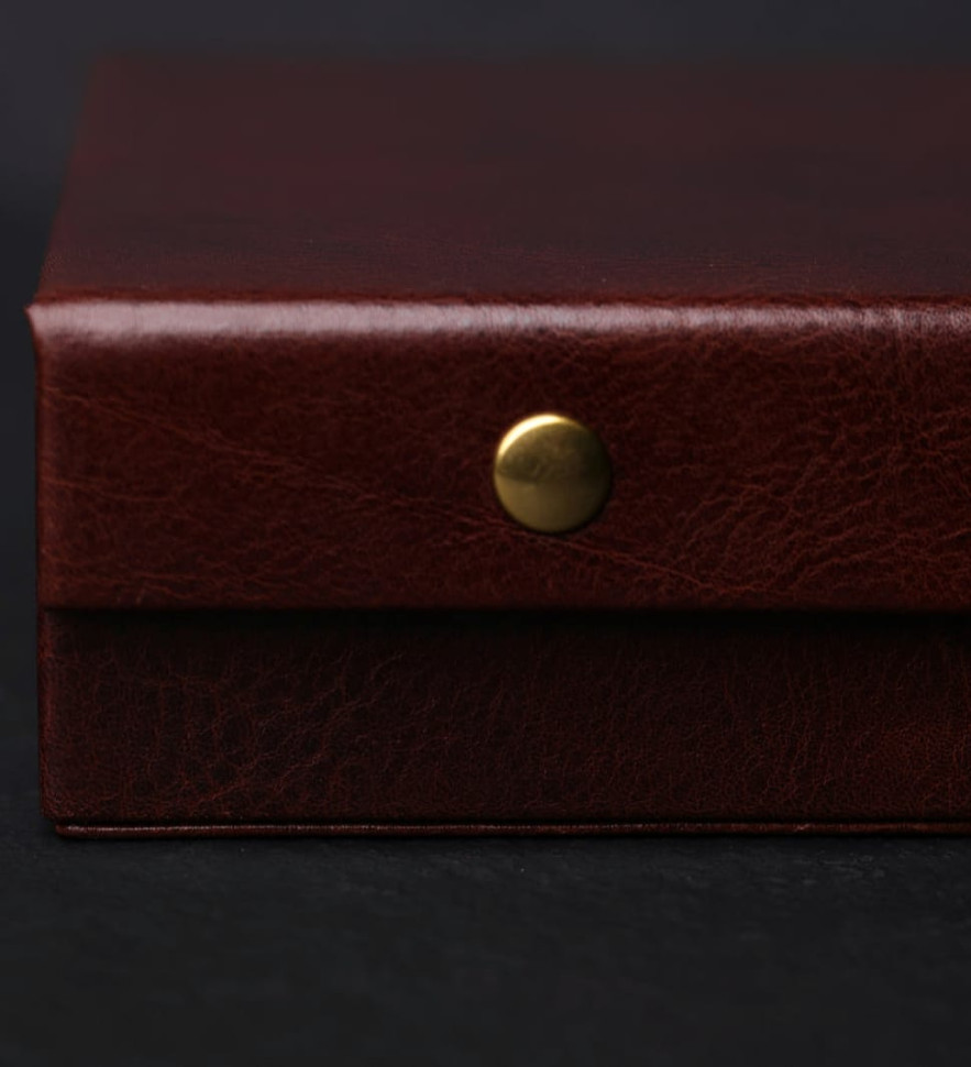 Womens Leather Jewelry Box Accessory Box - The Line of Beauty - Brown color -  Time Resistance 5239201 