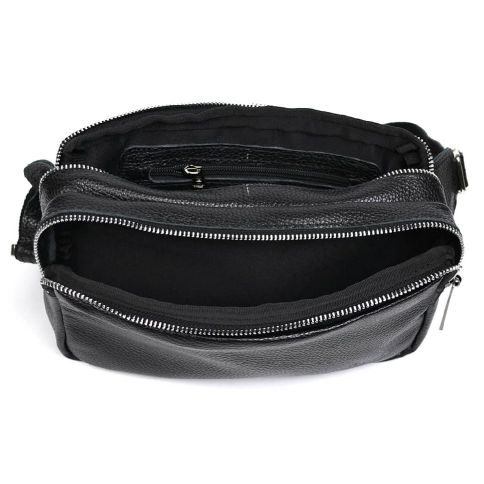 Large waist bag with two compartments TARWA FA-0704-4lx textured leather