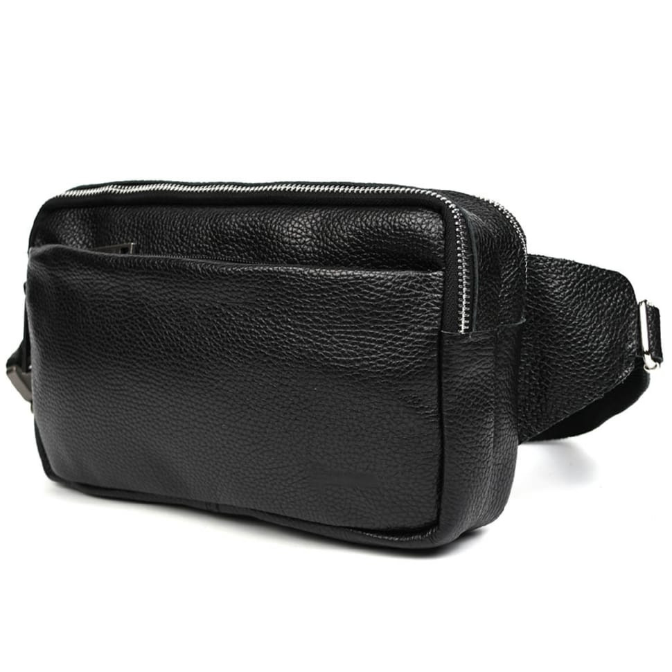 Large waist bag with two compartments TARWA FA-0704-4lx textured leather