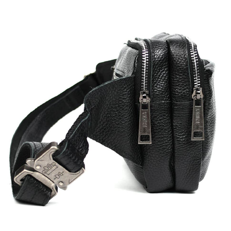 Large waist bag with two compartments TARWA FA-0704-4lx textured leather