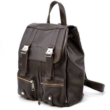 Leather backpack from leather flotar FC-3016-4lx TARWA dark brown