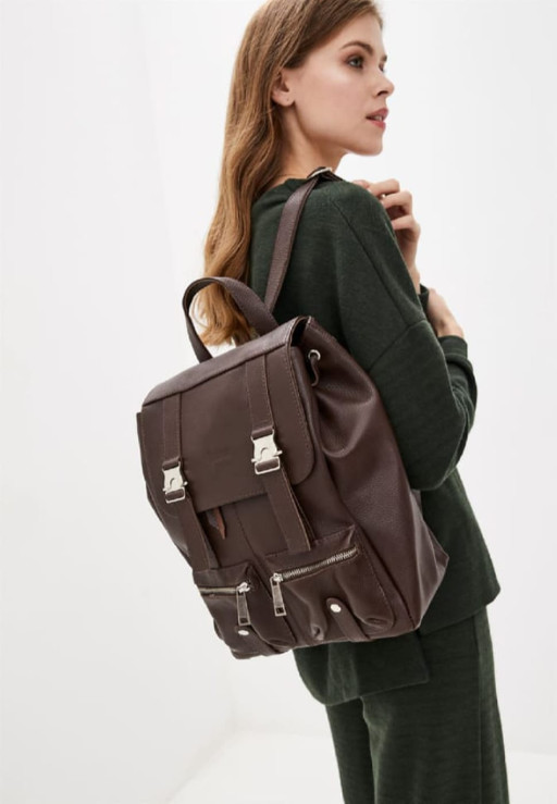 Шкіряний рюкзак зі шкіри флотар FC-3016-4lx TARWA темно-коричневий