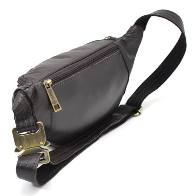 Leather banana, brown medium waist bag TARWA GC-7218-3md