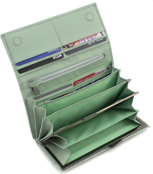 Гаманець з натуральної шкіри Marco Coverna W001 Light Green