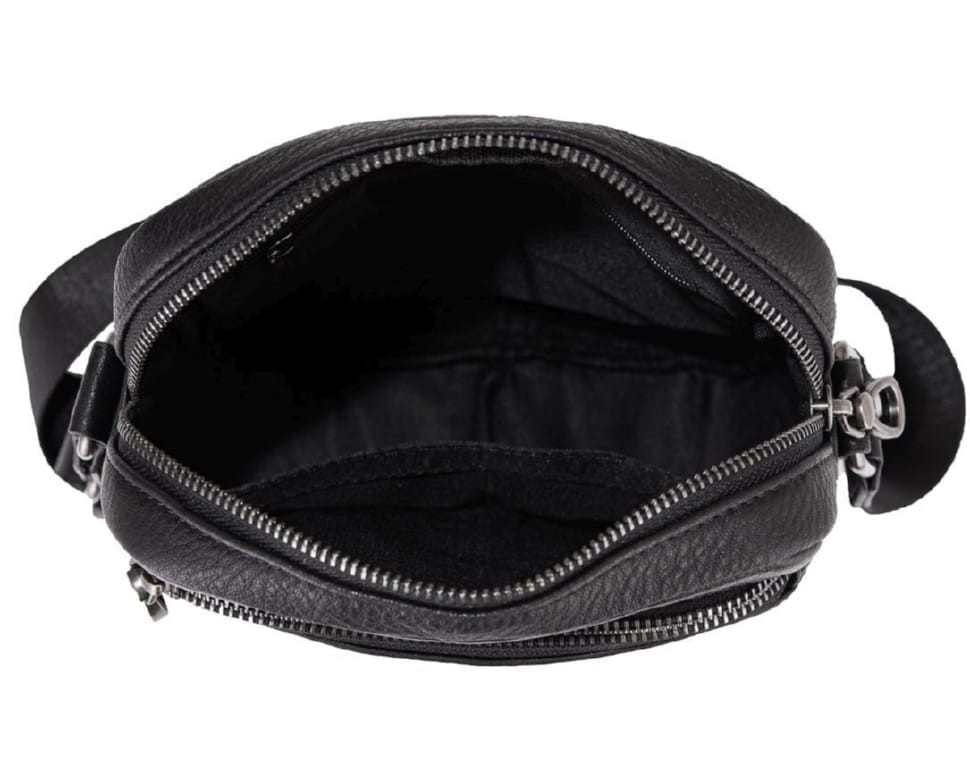 Чоловіча шкіряна сумка через плече чорна Tiding Bag SM8-9686-4A