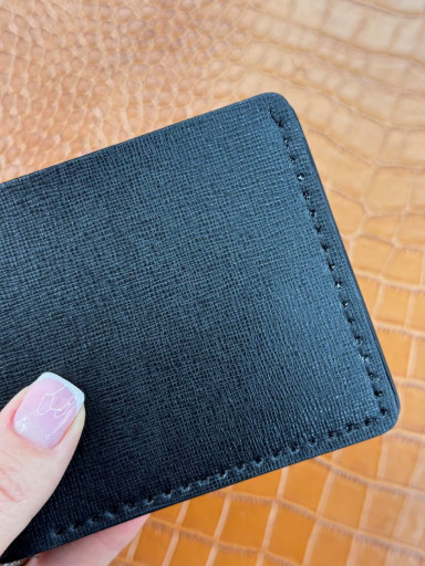 Men's bifold wallet made of genuine leather SG001 (black)