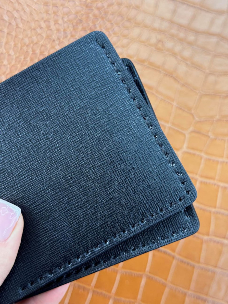 Men's bifold wallet made of genuine leather SG001 (black)