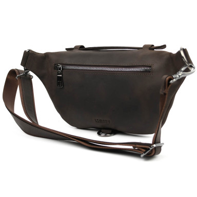 Womens leather fanny pack waist bag Limary Lim-061RC crazy horse