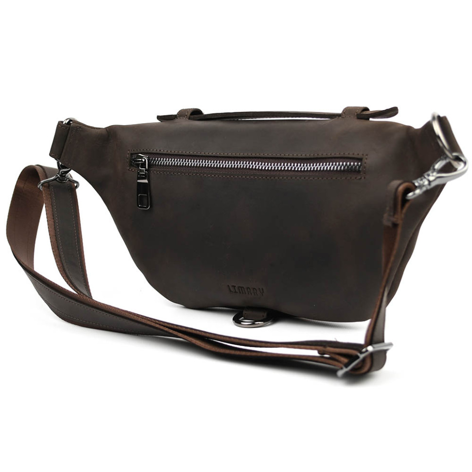 Жіноча шкіряна бананка напоясна сумка Limary Lim-061RC крейзі хорс