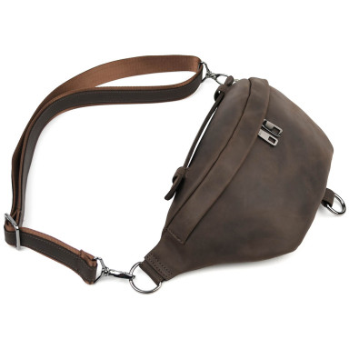 Womens leather fanny pack waist bag Limary Lim-061RC crazy horse