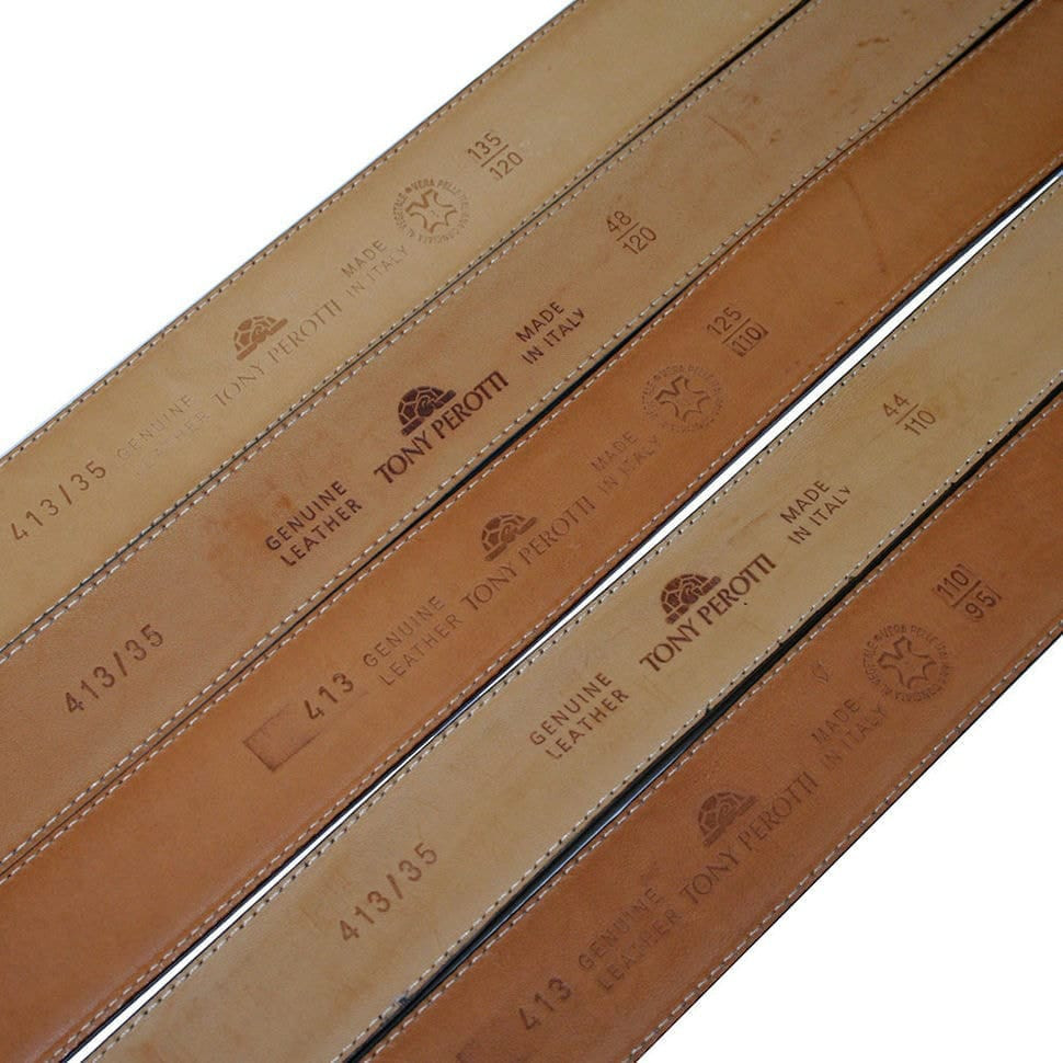 Ремінь шкіряний 413 cognac коньячний TONY PEROTTI
