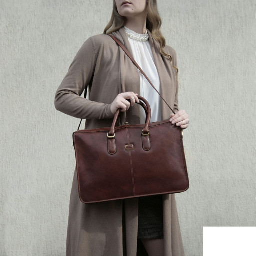 Шкіряний портфель Italico 8098 nero чорний Toni Perotti