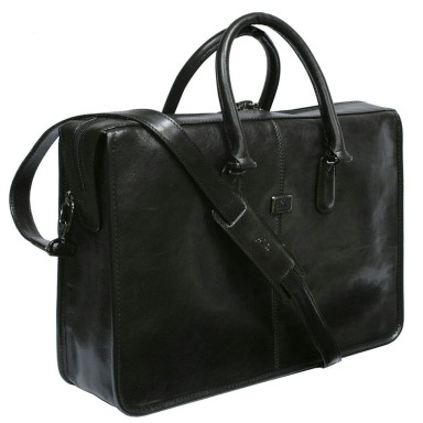 Leather briefcase Italico 8098 nero black Toni Perotti