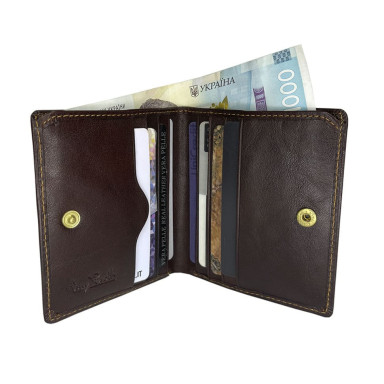 Leather wallet Italico 1619 moro brown