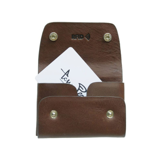 Візитниця шкіряна Nevada 3740+RFID moro коричневий