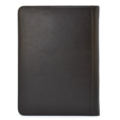 Leather brown portfolio organizer with a zipper for documents A4 + TARWA GC-1295-4lx