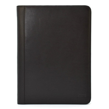 Leather brown portfolio organizer with a zipper for documents A4 + TARWA GC-1295-4lx