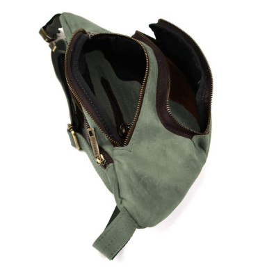 Stylish belt bag brand TARWA RE-3079-3md in green crazy horse