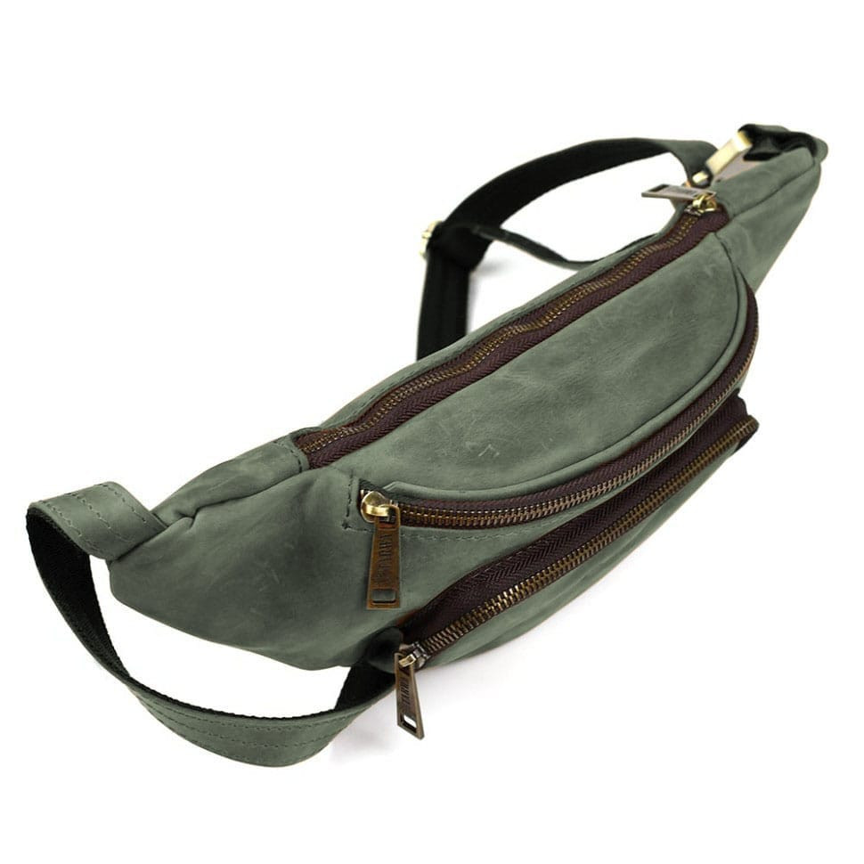 Stylish belt bag brand TARWA RE-3079-3md in green crazy horse