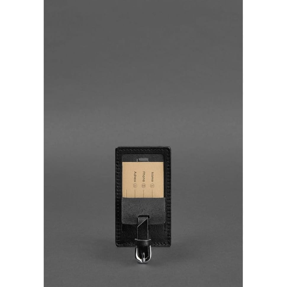 Шкіряна бирка для багажу 3.0 чорна Краст