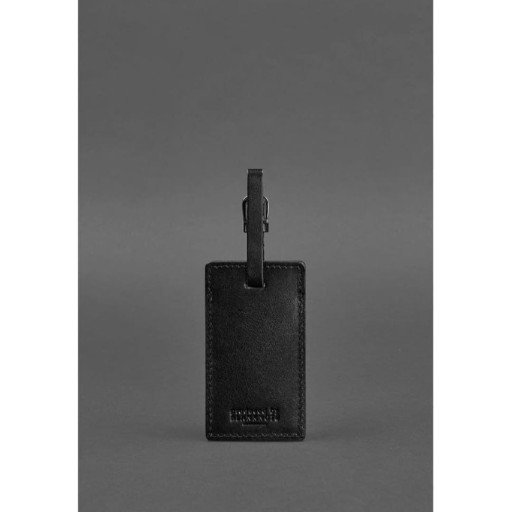 Шкіряна бирка для багажу 3.0 чорна Краст