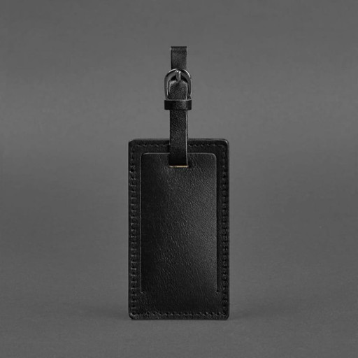 Шкіряна бирка для багажу 3.0 чорна Краст