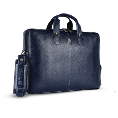 13 Hammonds Flycatcher LB106 Blue Leather Laptop Bag