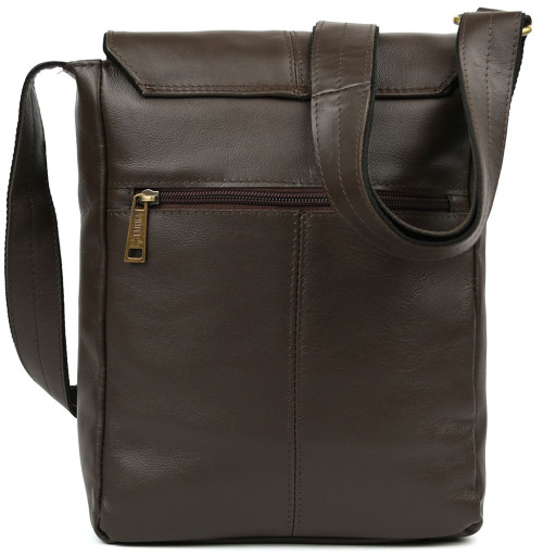 Чоловіча сумка шкіряна А4 через коричневе плече GC-1501-3md TARWA