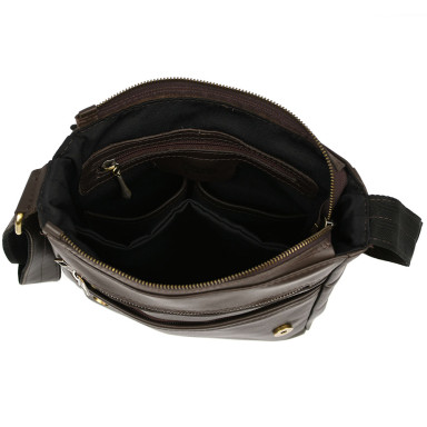 Mens leather shoulder bag A4 brown GC-1501-3md TARWA