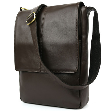 Mens leather shoulder bag A4 brown GC-1501-3md TARWA