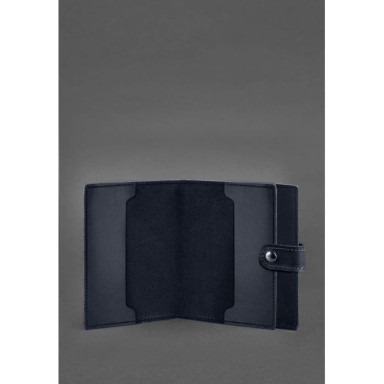 Leather cover wallet for officer ID 11.0 dark blue Crazy Horse